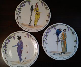 Vintage Villeroy & Boch Luxenbourg Design 1900 Art Deco Porcelain Dessert Plates