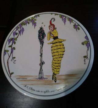 Vintage Villeroy & Boch Luxenbourg Design 1900 Art Deco Porcelain Dessert Plates 2