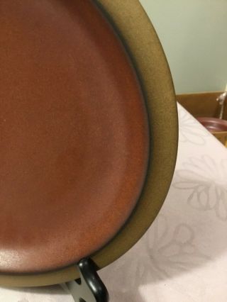 4 Vintage Heath Ceramic Pottery Red Brown Sandstone Plates 9” 2