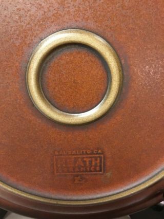 4 Vintage Heath Ceramic Pottery Red Brown Sandstone Plates 9” 3