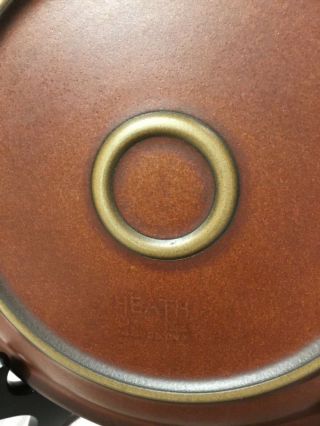 4 Vintage Heath Ceramic Pottery Red Brown Sandstone Plates 9” 4