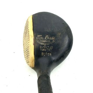 Vintage Tom Brace Country Club Wood Head Hickory Shaft White Face 42.  5 " 1930s