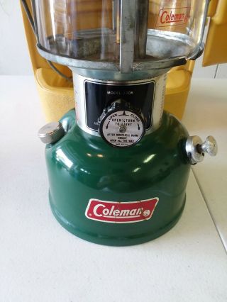 Vintage Coleman 220K Lantern with Hard Shell Carry Case Dated 2 /80 3