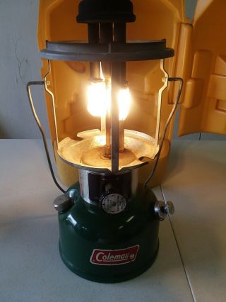 Vintage Coleman 220K Lantern with Hard Shell Carry Case Dated 2 /80 5
