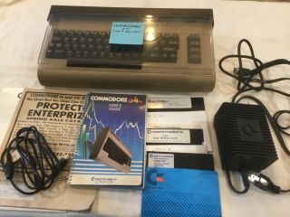 Vintage Commodore 64 With Keyboard Cover,  Power Supply,  User Guide,  Disks,  Cable 2