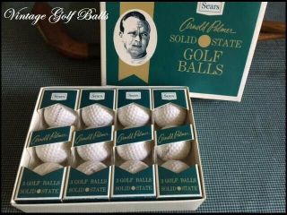 Rare Complete Box Of Vintage Arnold Palmer Golf Balls Sears Solid State Nos