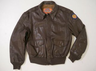 Vintage Cooper A - 2 Brown Us Air Force Flight Bomber Goatskin Leather Jacket 46r