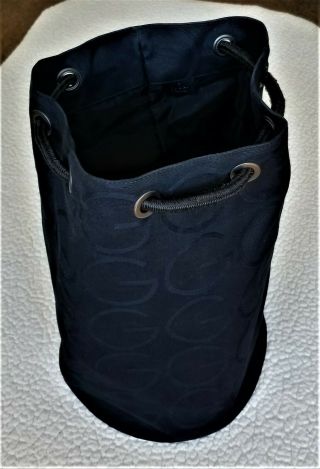 Vintage Gucci Black Canvas Bucket Bag With Drawstring Closure Authentic