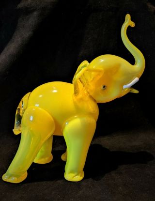 Vintage Hand Blown Murano ? Art Glass Elephant Figurine Italian