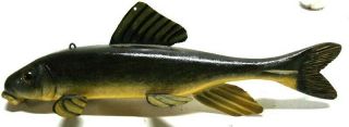 Vintage John Oman Sucker Listed Carver Folk Art Fish Spearing Decoy Ice Fishing