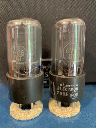 Vintage RCA 6V6 GT Matched Pair 1955 Smoked Glass Hickok Strong 2