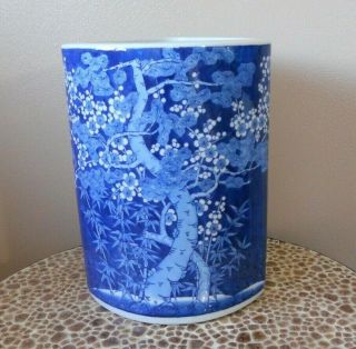 Vintage Ceramic Japanese,  Umbrella Cane Stand Floor Vase Unique Triangular Shape