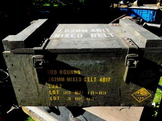 Vintage 1983 Ammunition Military Wooden Crate 7.  62 Ammo Box Storage Case Wood