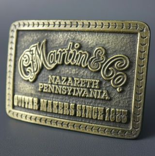 Vintage 1975 C.  F.  Martin & Co.  Guitar Makers Music Brass Belt Buckle