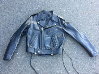 Vintage Top Quality Highway Patrol Motorcycle Leather Jacket Langlitz Buco L - Xl