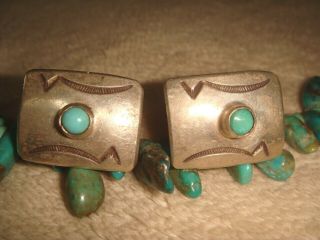 VTG.  FRED HARVEY ERA OLD PAWN NAVAJO STERLING SILVER TURQUOISE UNISEX CUFFLINKS 2