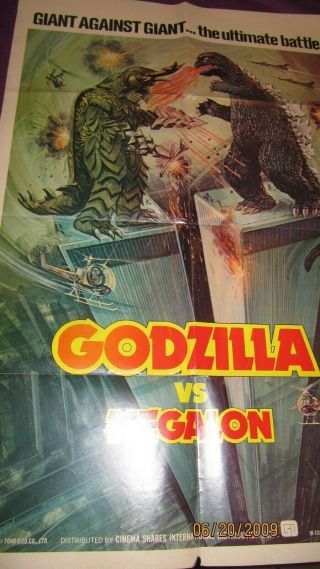 Godzilla Vs Megalon Vintage Movie Poster 27 " X 41 "