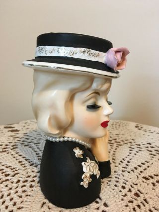 lady head vase headvase JAPAN 5 3/4  contion vintage hard to find 5