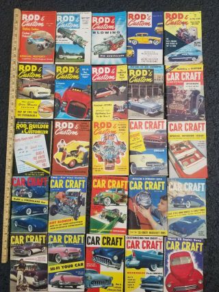 Vintage Group Of 25 1950s Hot Rod & Custom Car Craft Magazines 1955 1956 1957,