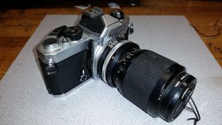 Vintage Nikon Zoom - Nikkor 35 105mm 1:3.  5 4.  5 On Fm Body Chrome