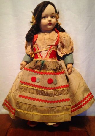 Antique Lenci Felt Doll 12.  5 " Tall From The Early 1930s Collectible
