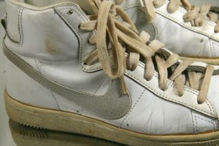 Vintage 1980’s Nike White Leather Shoes Size US 7.  5 Men ' s High Top Basketball 2