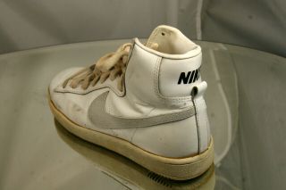 Vintage 1980’s Nike White Leather Shoes Size US 7.  5 Men ' s High Top Basketball 7
