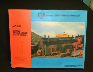 Vintage Ihc 001 Big 2 Stall Engine House O Scale 1/45 Unbuilt In Open Box