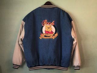 Vintage Disney Store Hundred Acre Hunny Xxl Varsity Jacket Winnie The Pooh