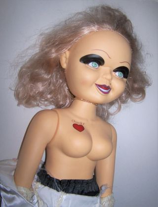 Vintage 1998 Tiffany Bride of Chucky Spencer Gifts Doll with Stand - 24 