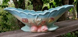 Vtg Hull Art Pottery Bow Knot Bowl B - 16,  13 1/2 Inches,  Great Mold &