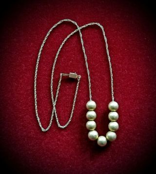 Vintage 14k Solid Gold Chain Necklace “add A Bead” Gold Beads
