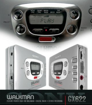 Vintage Sony Walkman Wm - Gx622.  Digital Radio & Cassette.  Stereo Recording.