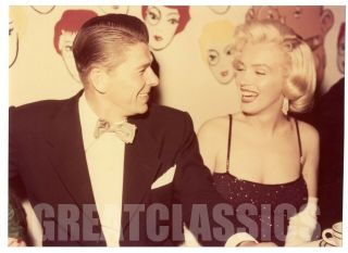 Marilyn Monroe Ronald Reagan At Party 1953 Vintage Color Photograph