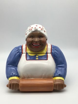 Vtg Aunt Jemima Baking Time Cookie Jar 1995 Clay Art Collectible - Rare Find