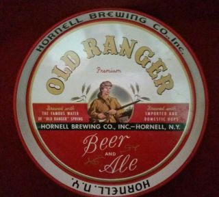 Vintage 1940s Old Ranger Beer Tray - Hornell Brewing Co.  Inc.  Ny - Looks Great