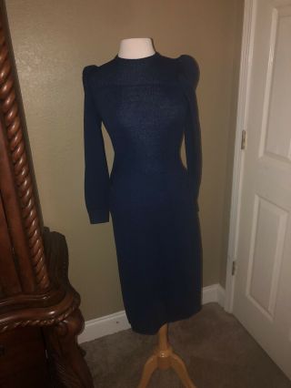 St.  John By Marie Gray Vintage Navy Blue Santana Knit Dress Size 6?