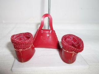 Vintage Vogue Ginny Red Cs Shoes,  Socks,  And Htf Vintage Purse - Great