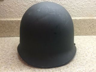 Vintage Wwii Ww2 Usn Us Navy Grey Bucket Helmet Swivel Bale Rear Seam