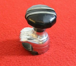 Vintage Black & Chrome Spinner Suicide Knob Steering Wheel Knob Necker Accessory