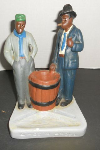 Vintage Amos And Andy Ashtray Black Americana Great Colors Match Holder