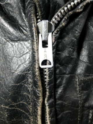 Vtg 60s Greaser Brando Talon Zip Style Black Leather Jacket Sears Men ' s Rare 40L 2