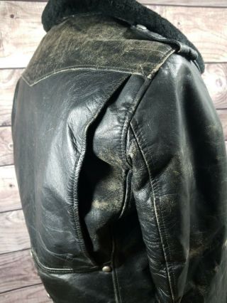 Vtg 60s Greaser Brando Talon Zip Style Black Leather Jacket Sears Men ' s Rare 40L 6