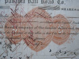 vTg 1875 Panama Rail Road Stock Certif Revenue imprint Stamped Paper Canal Zone 2