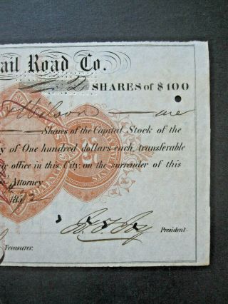 vTg 1875 Panama Rail Road Stock Certif Revenue imprint Stamped Paper Canal Zone 5