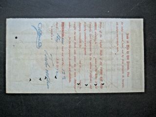 vTg 1875 Panama Rail Road Stock Certif Revenue imprint Stamped Paper Canal Zone 6