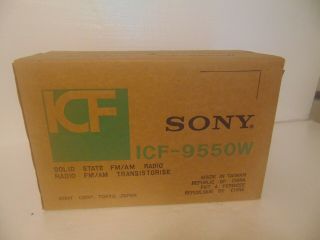 Vintage Sony Icf - 9550w High Fidelity Sound Am/fm Table Radio Nos