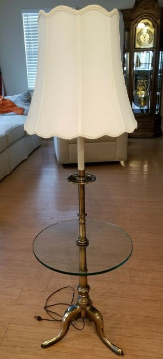 Vintage Stiffel Floor Lamp With Glass Table