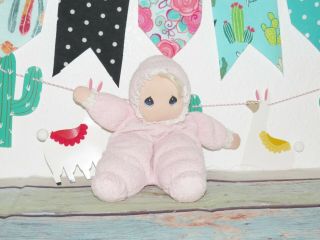 Dakin Precious Moments Pink Terry Cloth Blond Doll Plush Vintage 1986 Toy 11 "