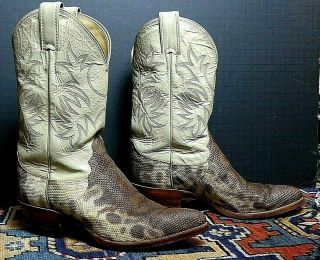 Vintage Justin Exotic Gila Lizard Western Boots Old School Cool Sz.  7b Minty
